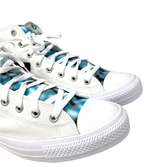 Converse Sneaker Men's Size 170829C CTAS BUCKLE UP High White Harbor Teal Canvas - Picture 3 of 9